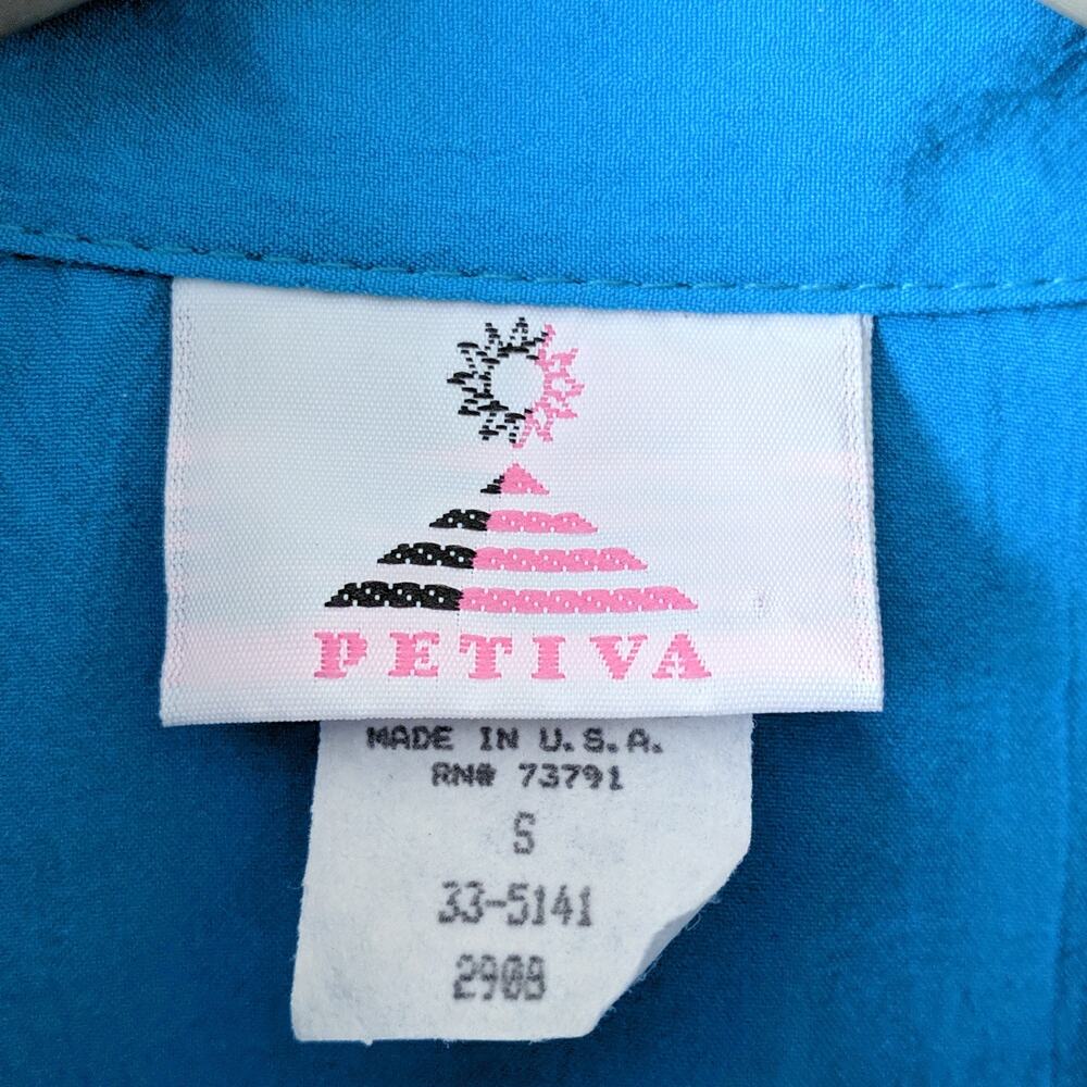 Vintage 80s 90s Colorblock‎ Retro Swish Top Small - Picture 3 of 8